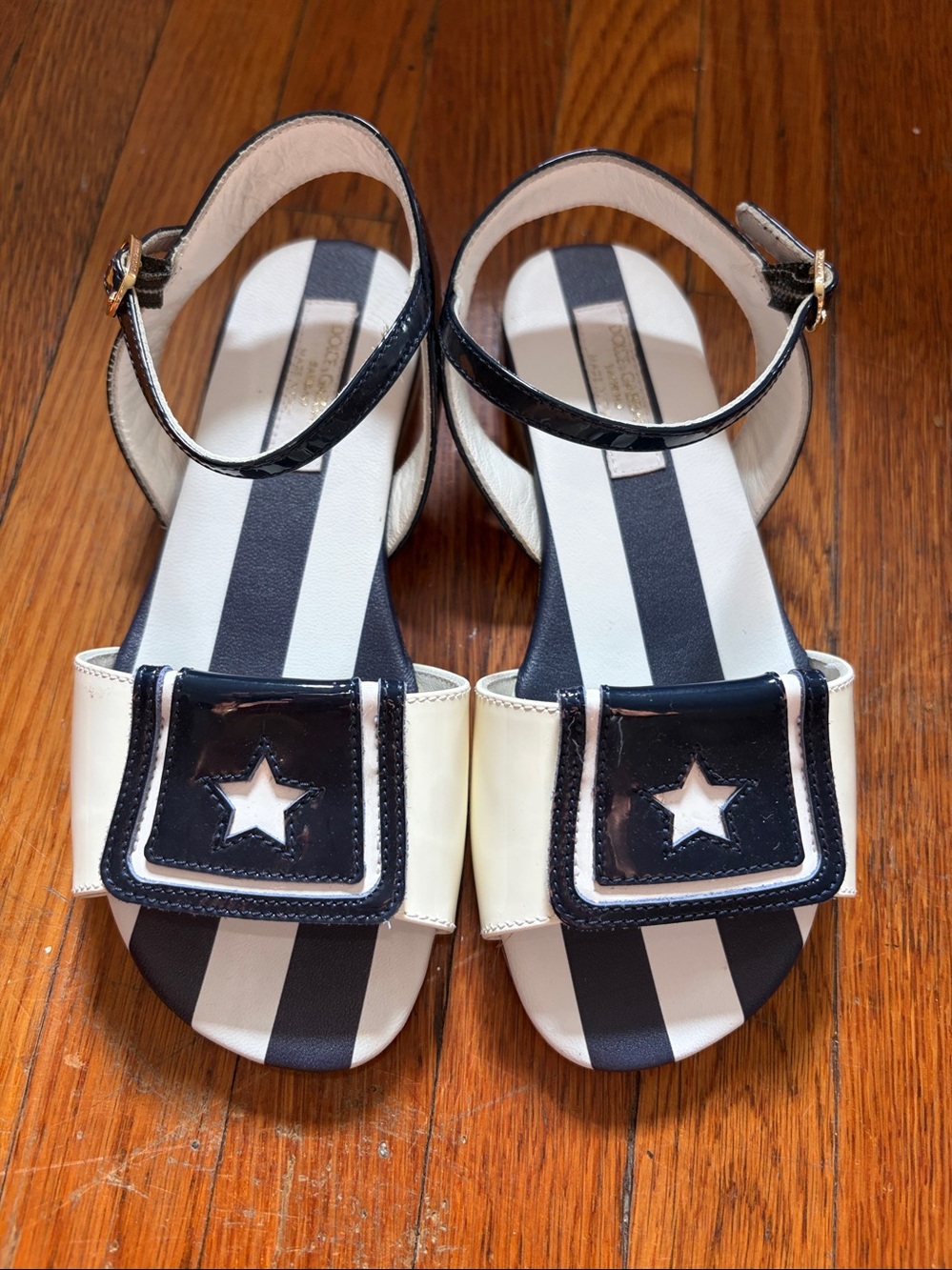 Dolce & Gabbana Kids Navy and White Star Sandals